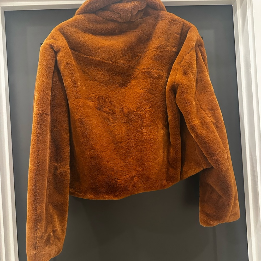 Burnt Orange Faux Fur Jacket - Picture 4 of 8